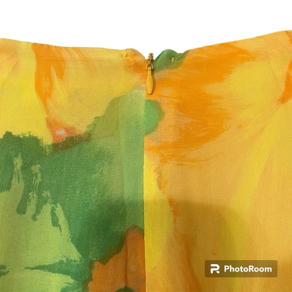 Caché Orange flora skirt skort size 2 - Picture 4 of 6